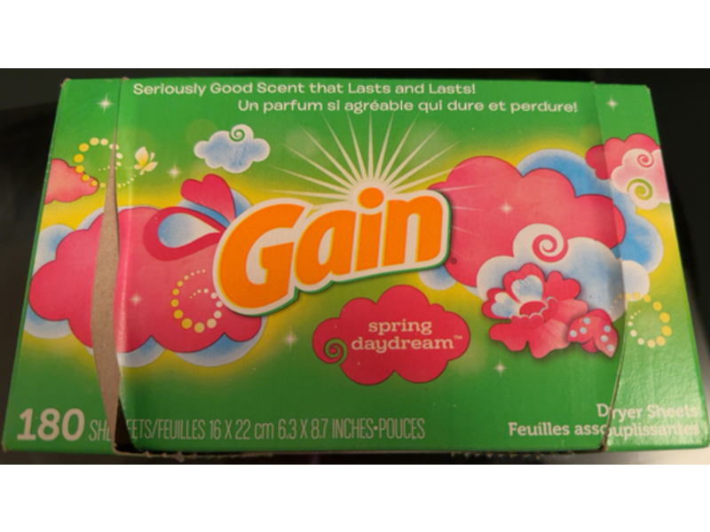 Gain Dryer Sheets Fabric Softener Sheets, Spring Daydream, 180 Count