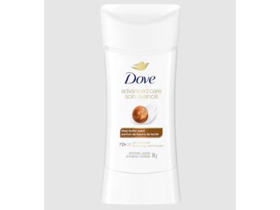 Dove Advanced Care Antiperspirant Deodorant Stick, Shea Butter, 74 g, Pack Of 4