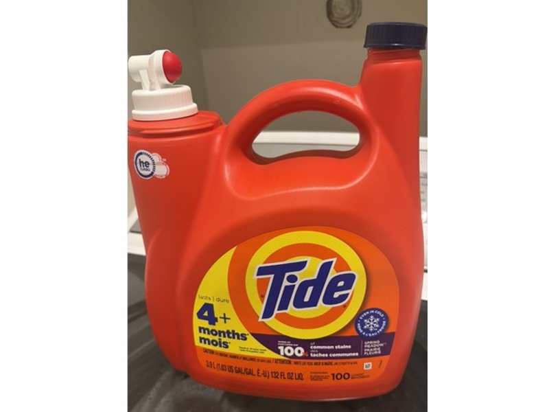 Tide Liquid Laundry Detergent, Spring Meadow, 100 Loads, 132 fl oz/3.9 L