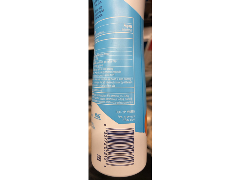 Secret Weightless Dry Spray, White Peach + Argan Oil, 4.1 oz/116 g