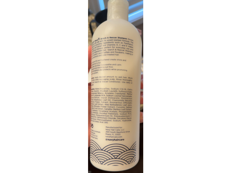 Navy Hair Care Search & Rescue Fortifying Shampoo, Biotin & Vitamin Enriched, 16 fl oz/474 mL