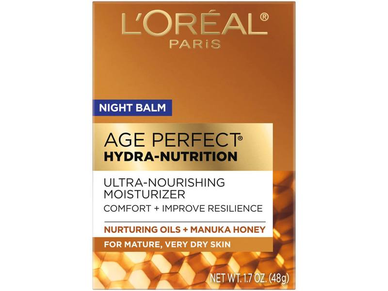 L'Oreal Paris Age Perfect Hydra-Nutrition Ultra-Nourishing Moisturizer, Night Balm, Nurturing Oils + Manuka Honey, 1.7 oz/48 g