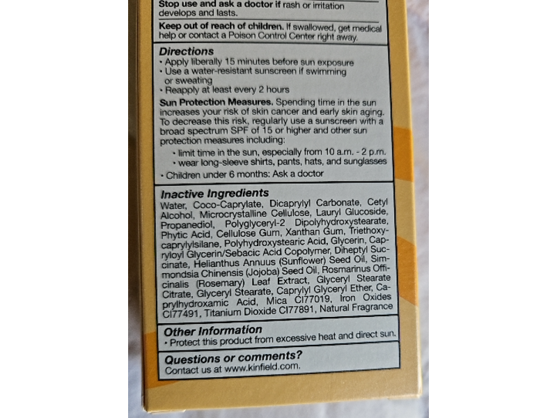 Kinfield Sunglow Luminizing Facial Sunscreen Lotion, SPF 35, 2.0 oz/60 g