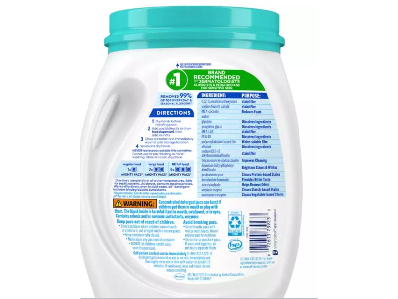 All Stainlifters 4 In 1 Mighty Pacs, Free & Clear,12.4 oz/352 g, 16 Count