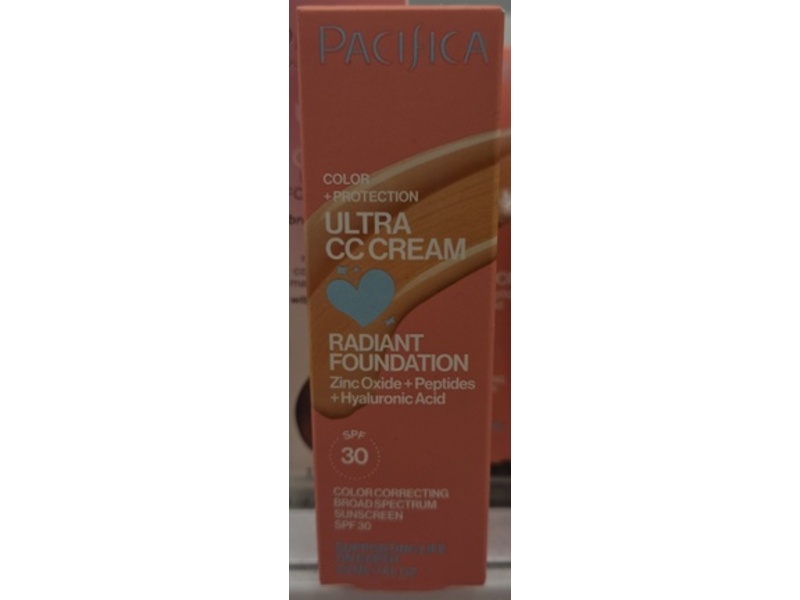 Pacifica Ultra Cc Cream Radiant Foundation, SPF 30, Natural/Medium, 1 fl oz/29 mL