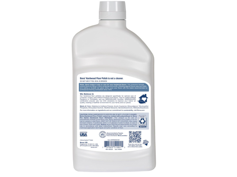 Bona Hardwood Floor Polish, Low Gloss, 32 fl oz/946 mL