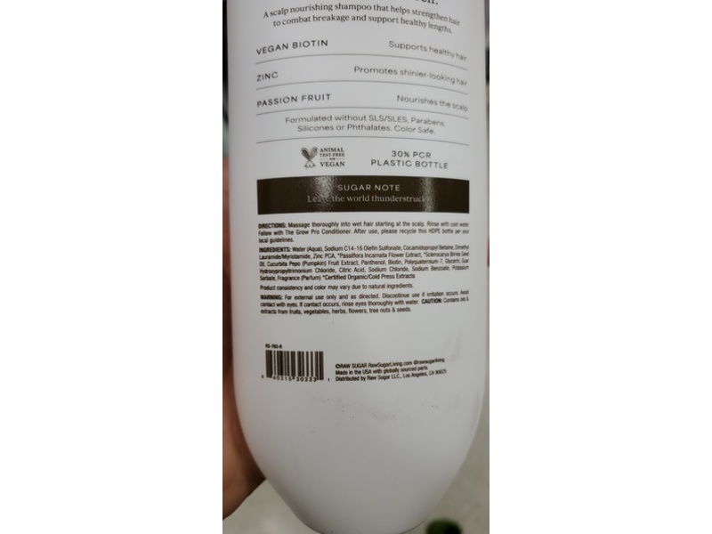 Raw Sugar The Grow Pro Shampoo, Passion Fruit + Marula, 16 fl oz/473 mL