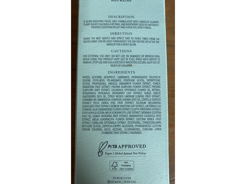 Byroe Hibiscus Tea Glow Face Mist, Tea Time, 5.07 fl oz/150 mL
