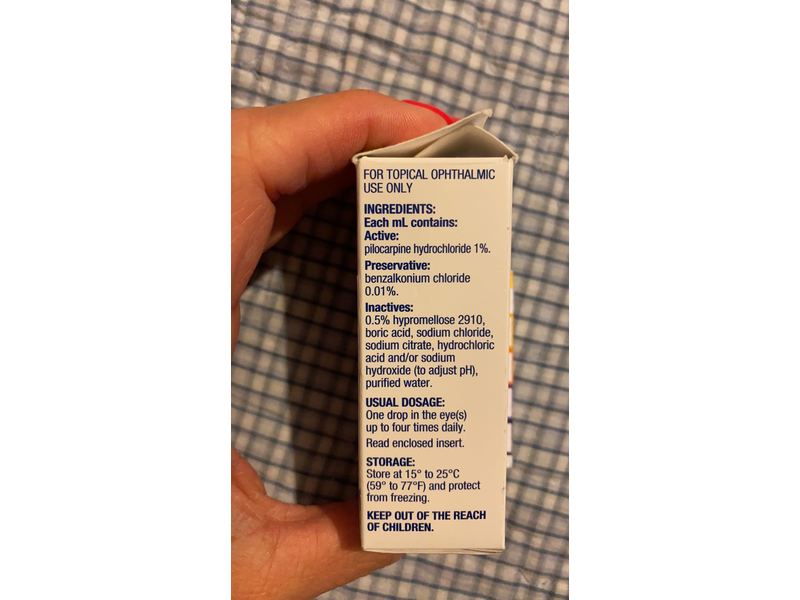 Pilocarpine Hydrochloride Ophthalmic Solution 1%, 15 mL, Sandoz (RX)