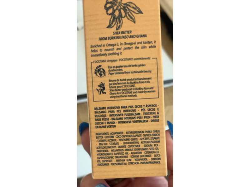 L'Occitane En Provence Intensive Foot Balm, Shea Butter, 1.7 oz/50 mL