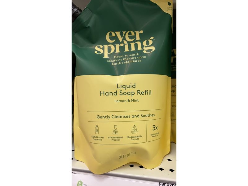 Ever Spring Liquid Hand Soap Refill, 34 fl oz
