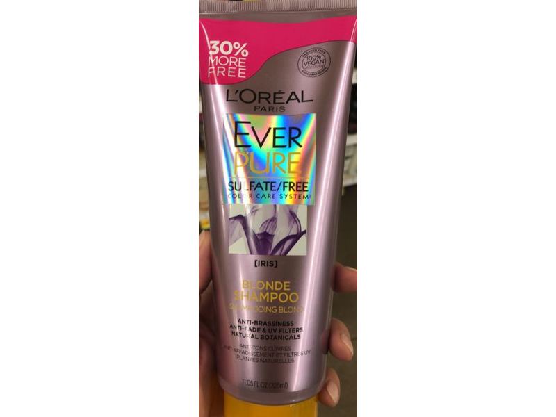 L'Oreal Paris Ever Pure Blonde Shampoo, Iris, 11.05 fl oz/325 mL