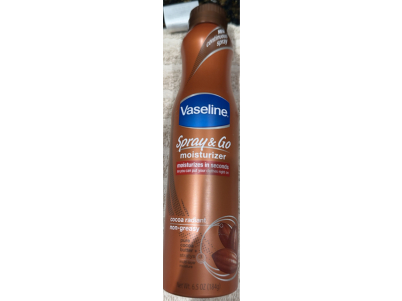 Vaseline Spray & Go Moisturizer, Cocoa Radiant, 6.5 oz/184 g Pack Of 8