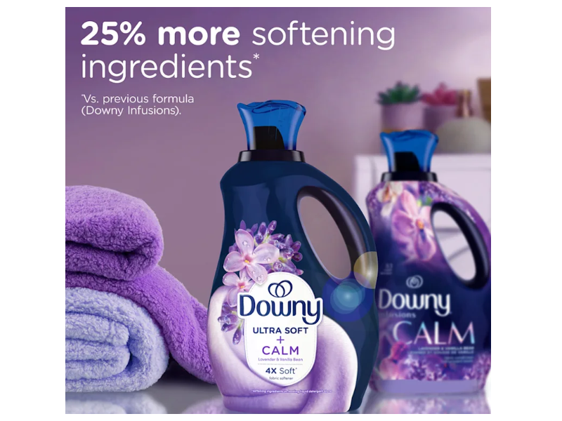 Downy Ultra Soft + Calm Liquid Fabric Softener, Lavender & Vanilla Bean, 48 Loads, 32 fl oz/0.96 L
