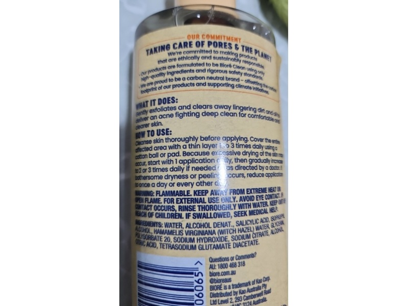 Biore Clear & Breathable Toner,8 fl oz/235 mL