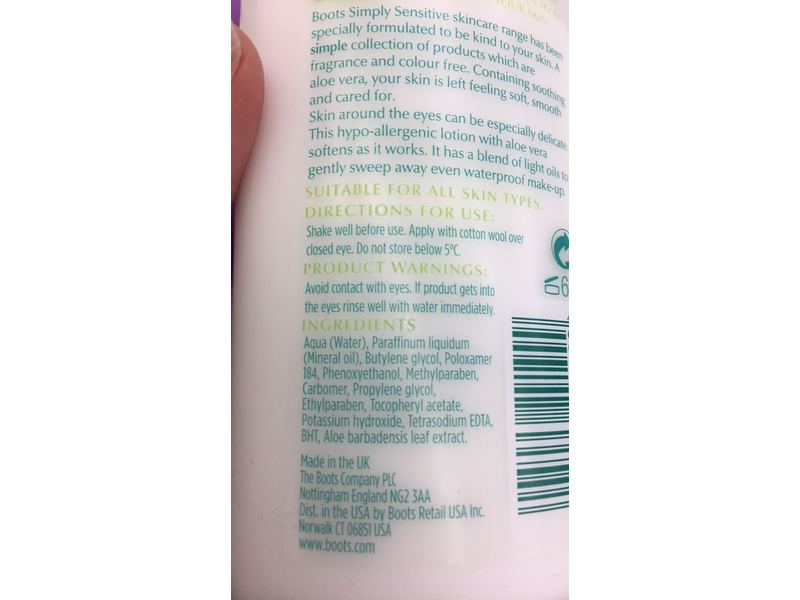 Boots Simply Sensitive Gentle Eye Make-Up Remover