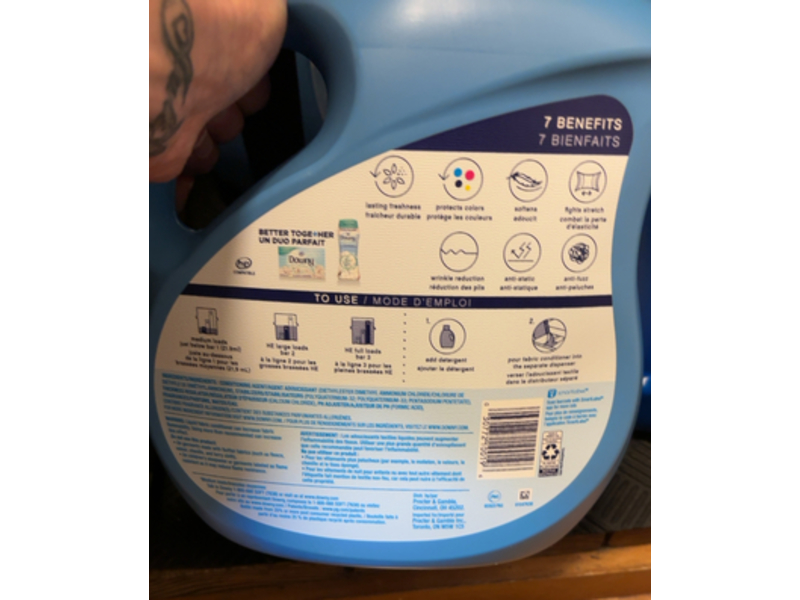 Downy 7 In 1 Ultra Fabric Conditioner, Cool Cotton,150 Loads, 111 fl oz/3.29 L
