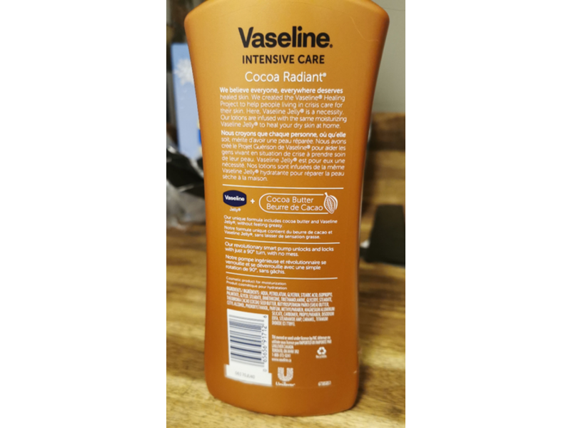 Vaseline Intensive Care Radiant Body Lotion, Cocoa Butter, 600 mL