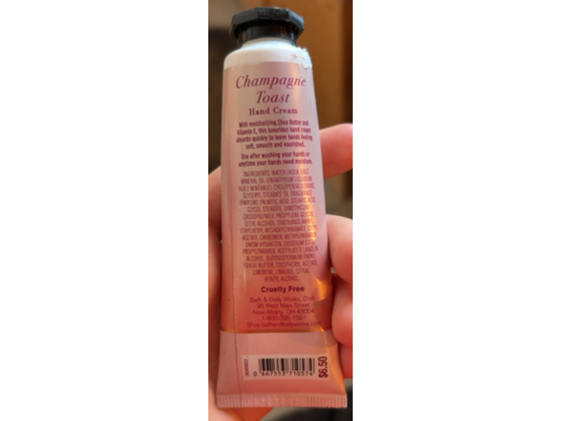 Bath & Body Works Shea Butter Hand Cream, Champagne Toast, 1 fl oz/29mL
