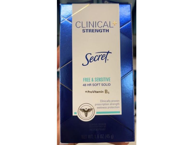 Secret Clinical + Strength 48 Hr Soft Solid Antiperspirant, Free & Sensitive, 1.6 oz/45 g, Pack Of 3