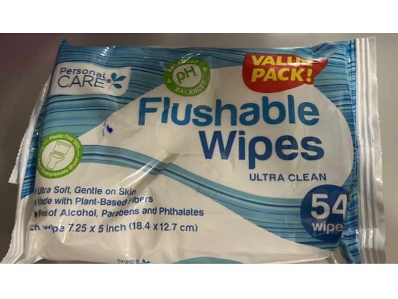 Personal Care Flushable Wipes, Ultra Clean, 54 Count