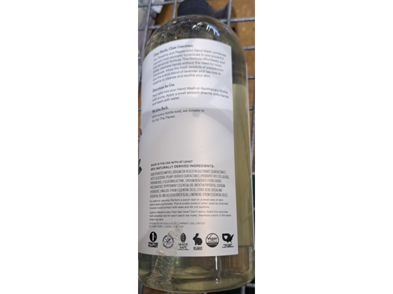 Koala Eco Hand Wash Refill, Australian Rosalina & Peppermint Essential Oil, 34 oz/1 L