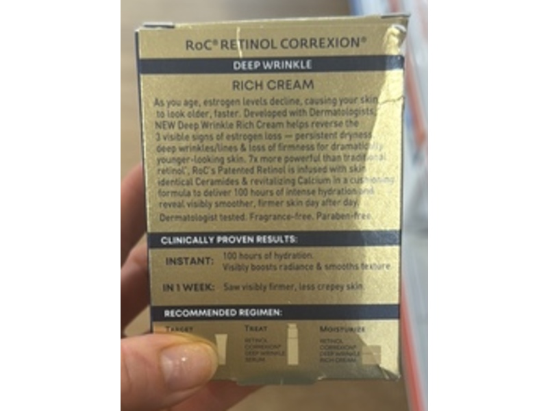Roc Retinol Correxion Rich Cream, Deep Wrinkle, 1.7 oz/48 g