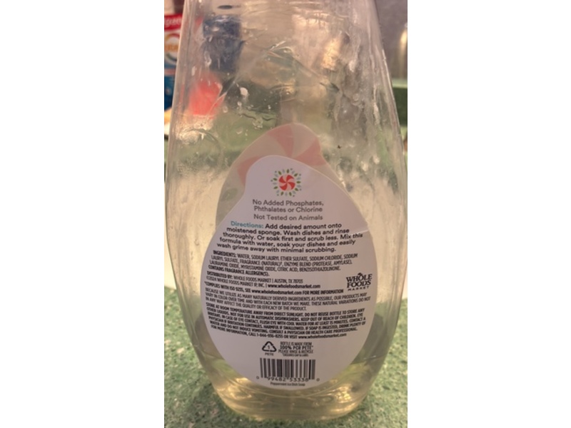 365 Whole Foods Market Dish Soap, Peppermint Ice Scent, 24 fl oz/710 mL