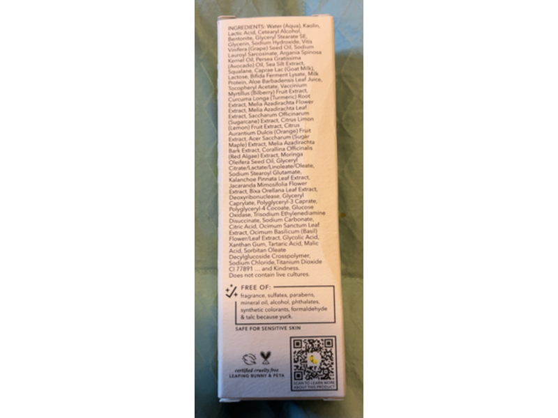 Beekman 1802 Milk Glaze Deep Pore Purging Clay Mask, Lactic Acid, 2.13 fl oz/63 mL