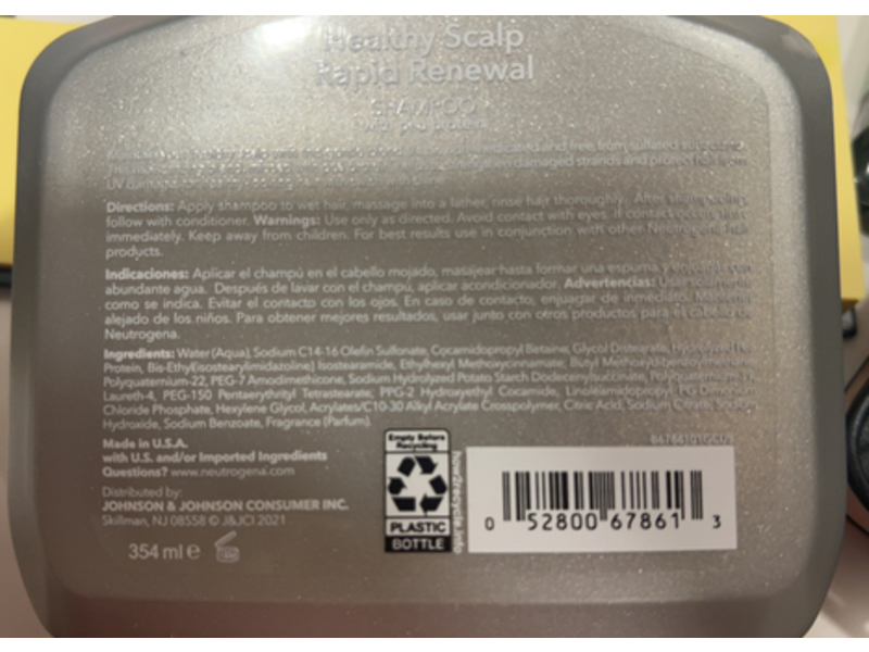 Neutrogena Healthy Scalp Rapid Renewal Shampoo, Pea Protein, 12 fl oz/354 mL