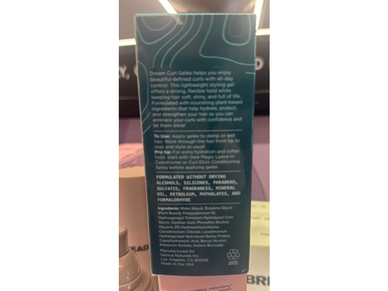 Sienna Naturals Dream Curl Styling Gel, 6 fl oz/177 mL