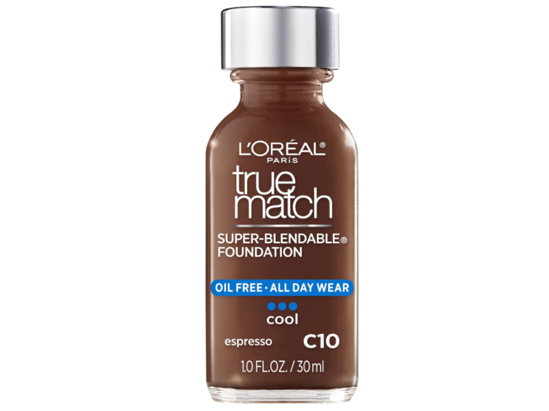 L'Oreal Paris Makeup True Match Super-Blendable Liquid Foundation, Espresso C10, 1 fl oz/30 mL