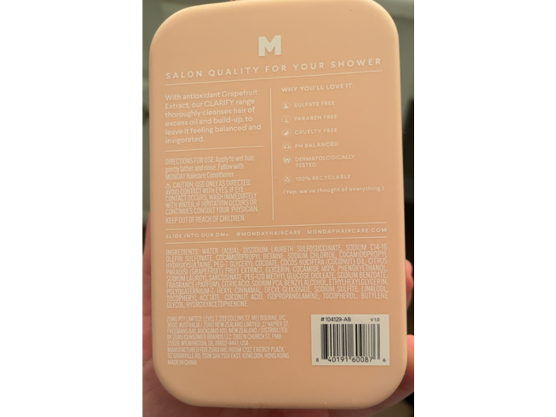 Monday Clarify Shampoo, 12 fl oz/354 mL