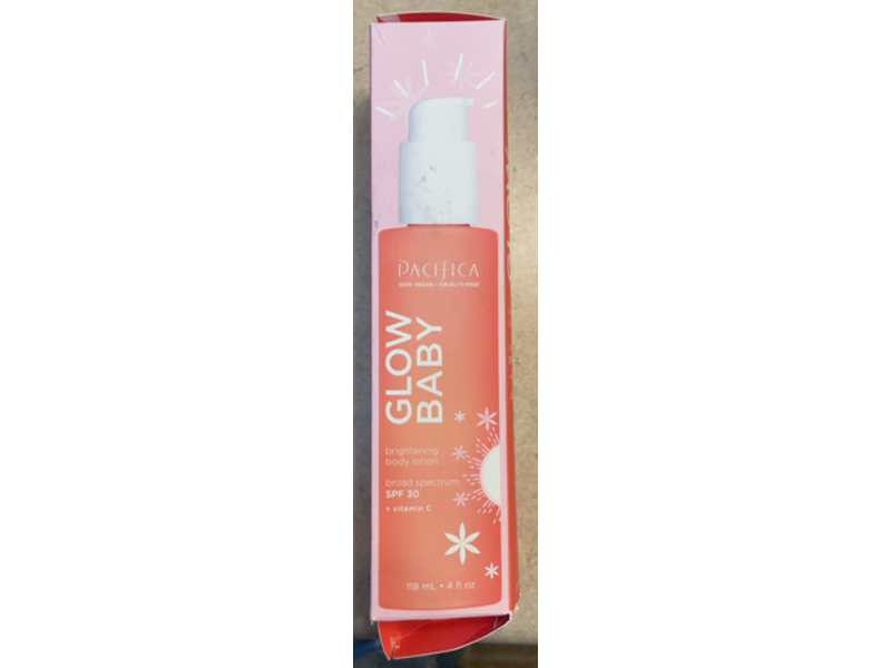 Pacifica Glow Baby Brightening Body Lotion, SPF 30 + Vitamin C, 4 fl oz/118 mL