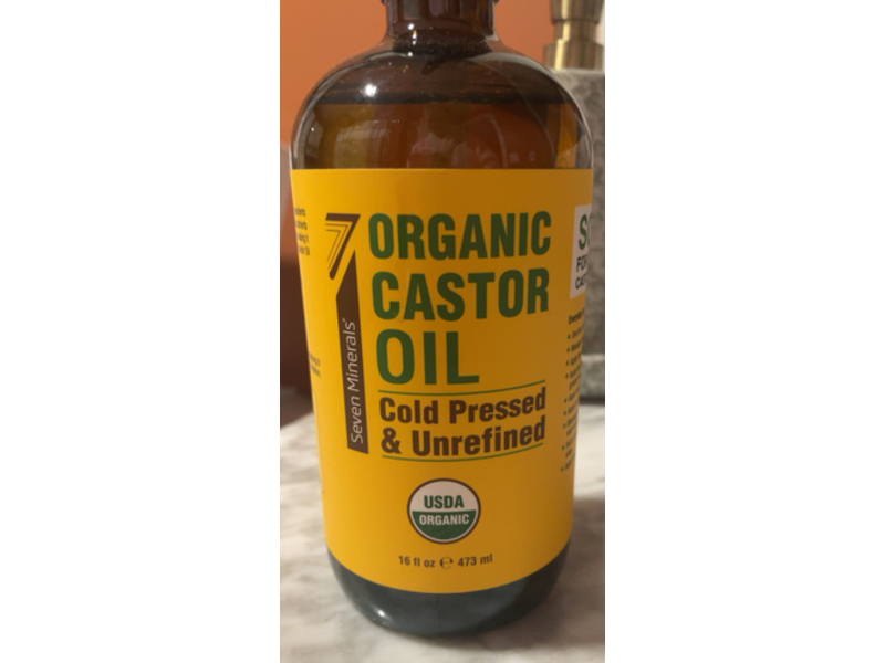 Seven Minerals Cold Pressed & Unrefined Organic Castor Oil, 16 fl oz/473 mL