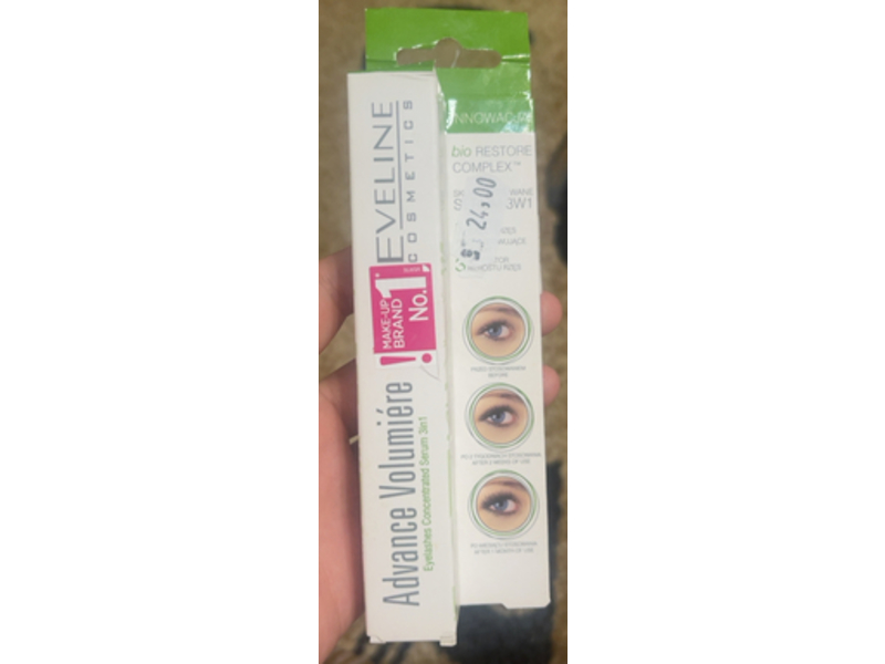 Eveline Advance Volumiere Eyelashes Concentrated 3 In 1 Serum, 0.35 fl oz/10 mL