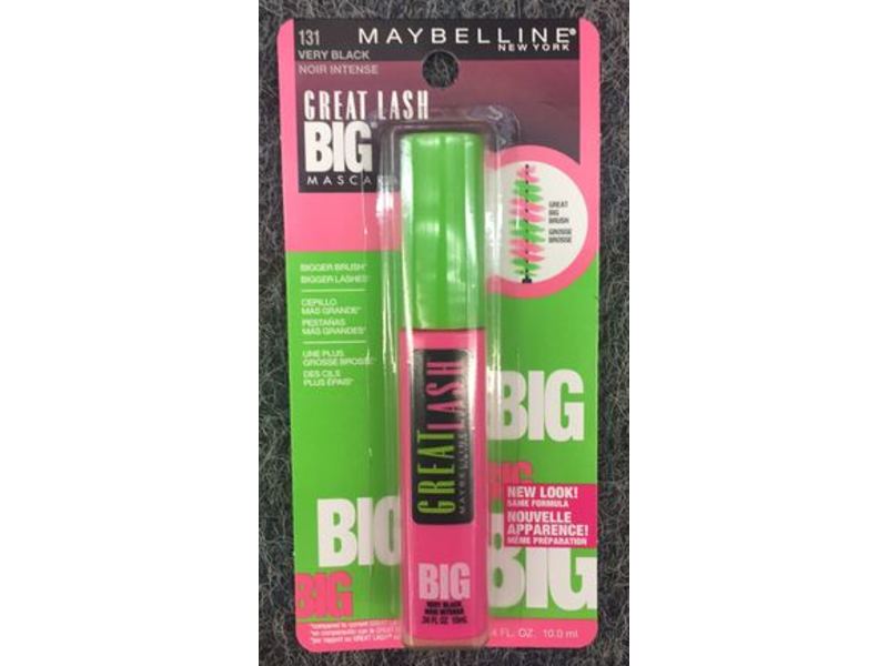 Maybelline Great Lash Big Mascara, 131 Very Black, 0.34 fl oz/10 mL, Pack Of 2