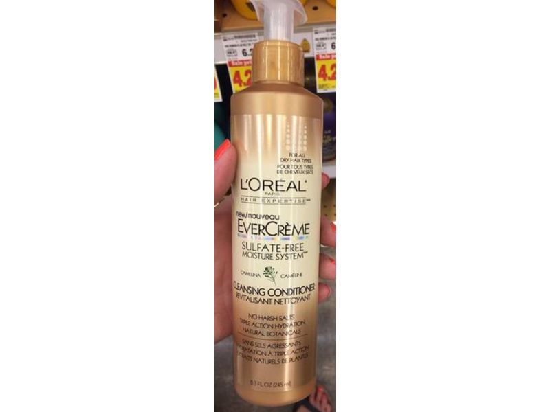 L'Oreal Paris Ever Cream Moisture System Cleansing Conditioner, 8.3 fl oz/245 mL