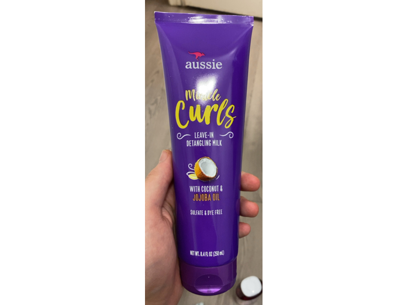 Aussie Miracle Curls Leave In Detangling Milk, Coconut & Jojoba Oil, 8.4 fl oz/250 mL