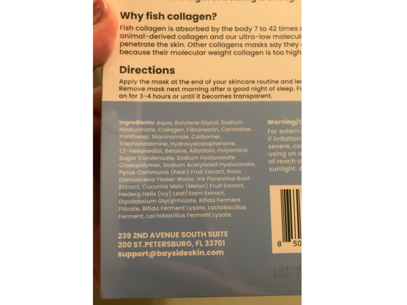 Bayside Deep Collagen Wrinkles & Lifting Mask, 10 Count