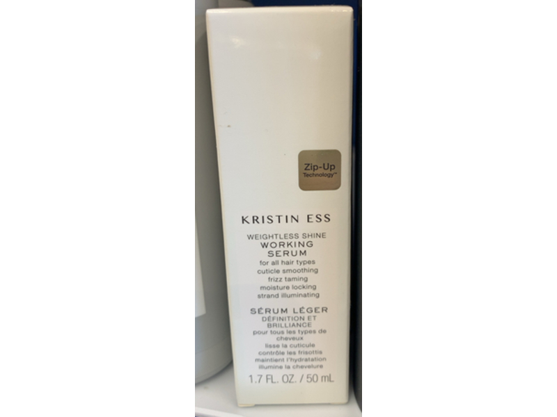 Kristin Ess Weightless Shine Working Hair Serum, Zip-Up, 1.7 fl oz/50 mL