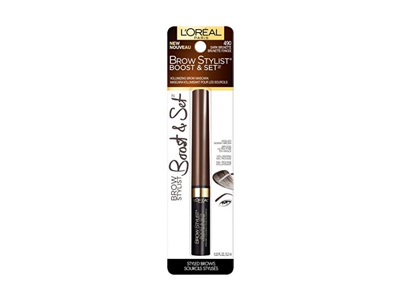 L'Oreal Paris Brow Stylist Boost & Set Volumizing Mascara, Dark Brunette, 0.10 oz/3.2 mL