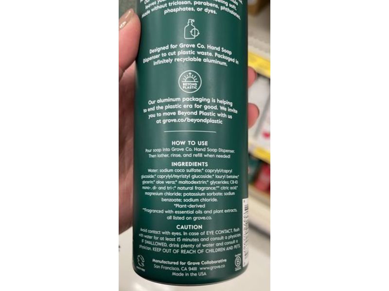 Grove Co. Hydrating Hand Soap, Balsam Fir, 13 oz/384 mL