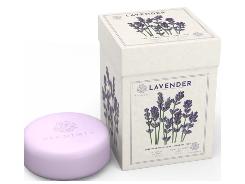 Alchimia Pine Vegetable Soap, Lavender, 5.25 oz/150 g, 3 Count
