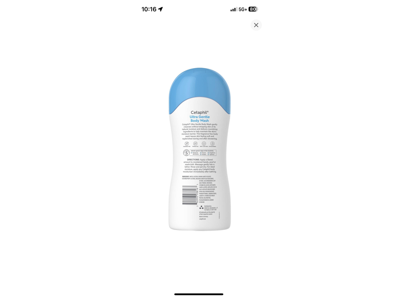 Cetaphil Ultra Gentle Body Wash, Dry to Normal, 16.9 fl oz, Pack of 3