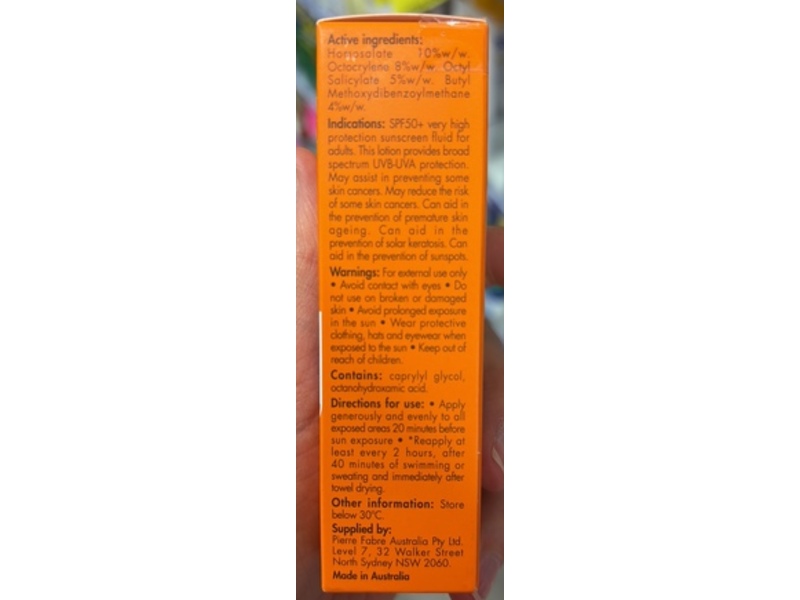 Avene Sunsitive Sunscreen Fluid, SPF 50+, 50 mL