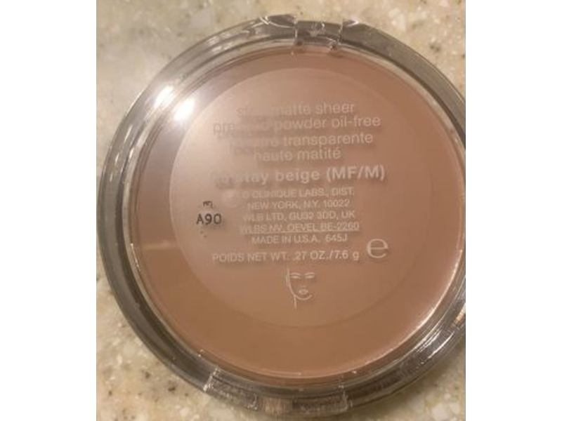 Clinique Stay-Matte Sheer Pressed Powder, 03 Stay Beige, 0.27 oz