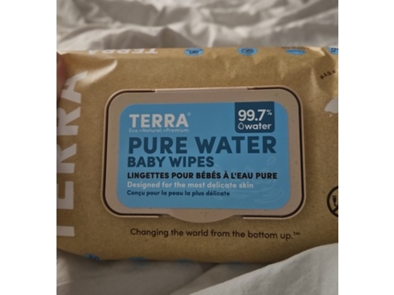 Terra Pure Water Baby Wipes, 70 Count