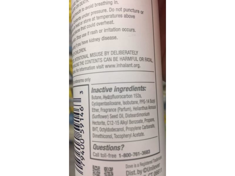 Dove Invisible Dry Spray Antiperspirant Deodorant, Clear Finish, 3.8 oz