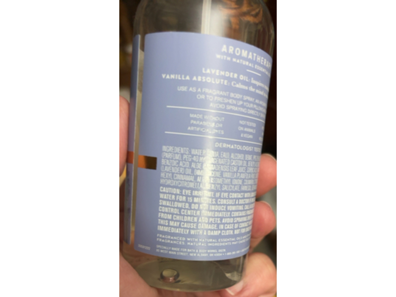 Bath & Body Works Aromatherapy Sleep Pillow + Body Mist, Lavender + Vanilla, 5.3 fl oz/156 mL